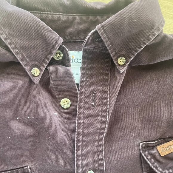 Vintage distressed Carhartt button down / shacket purple Medium - Picture 7 of 12